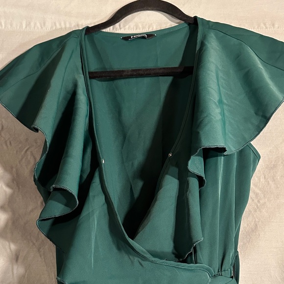 Green Ruffle Dress - Picture 2 of 4